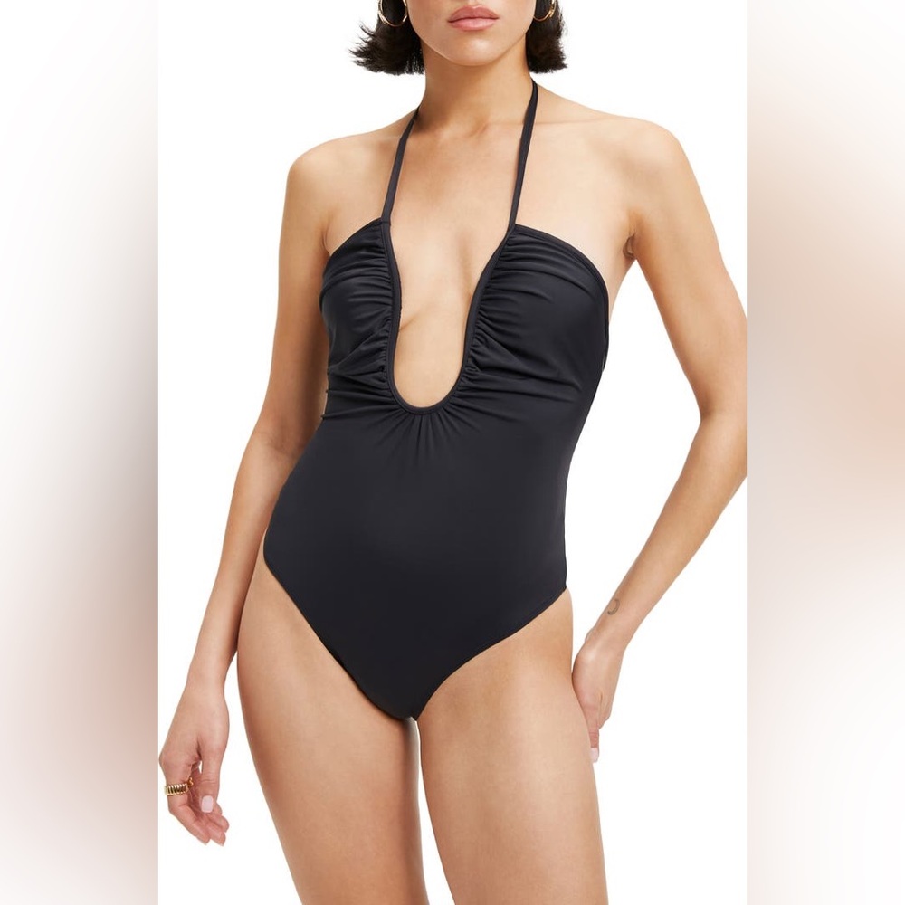 Good American NWT Leilani Halter Neck One Piece Swimsuit